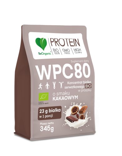 5903242584886 BeOrganic WPC80 Koncentrat białka serwatkowego BIO w proszku o smaku KAKAO 345g.png