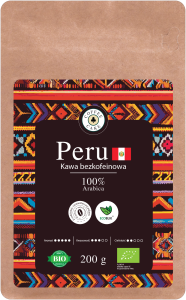 Kawa Arabica Peru BEZKOFEINOWA 200g EKO