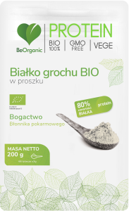 BeOrganic, Białko Grochu 80% BIO w proszku 200g