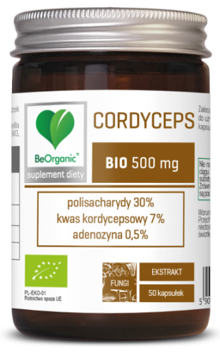 5903242584343 BeOrganic, Cordyceps BIO ekstrakt 30 7 0,5 500mg x 50 kaps.png