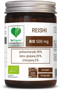 BeOrganic, Reishi BIO ekstrakt 30/20/2 500mg